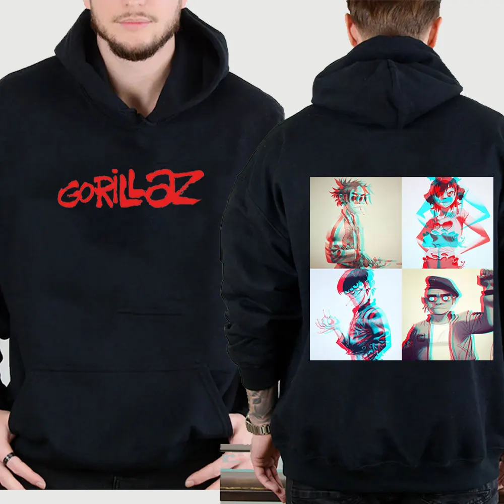 Rock Band Gorillaz Hoodie Music Album Sweatshirt Oversized Hoodies Hip Hop Hoody Unisex Coats Fleece Warm Pullovers Sudader Tops