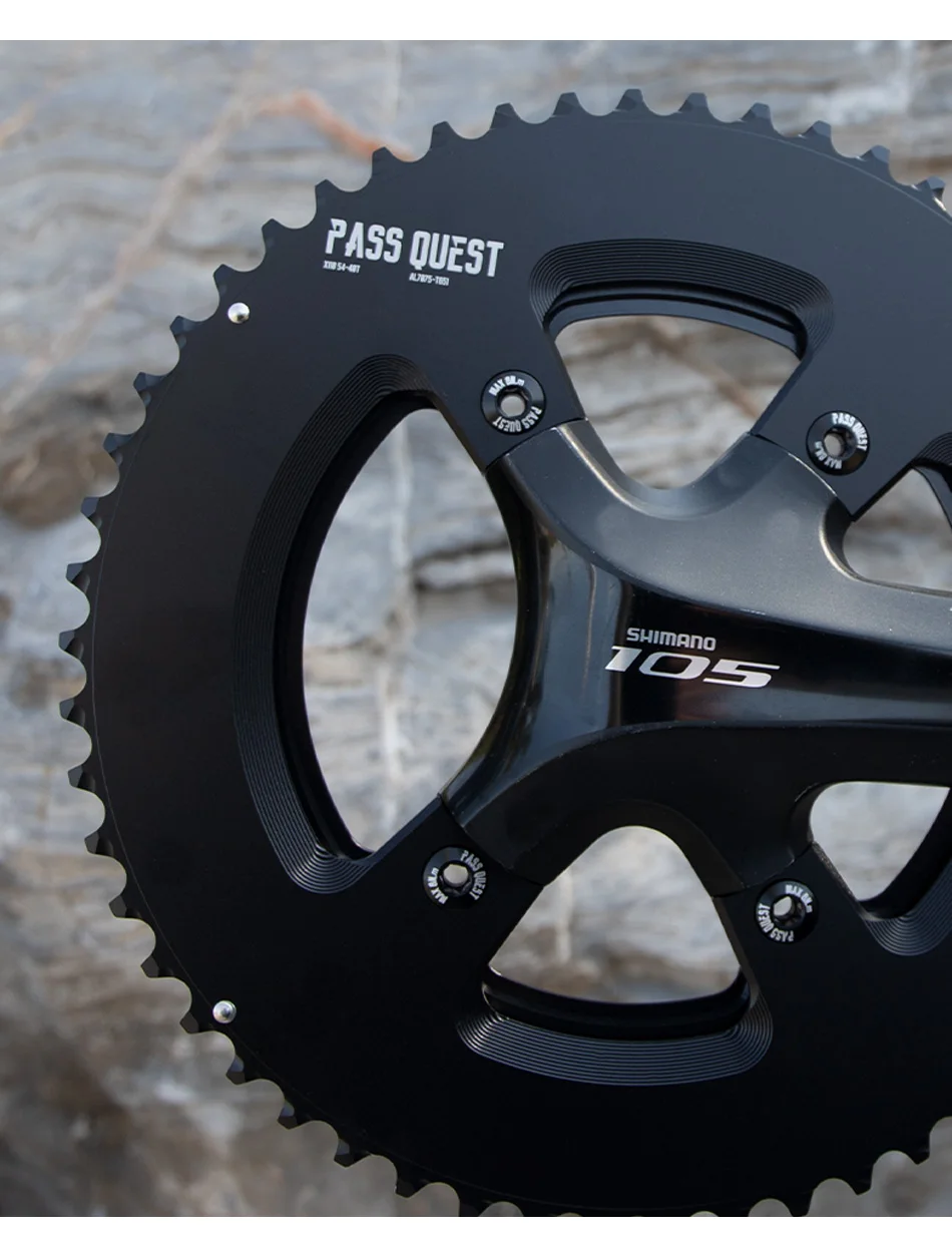PASS QUEST 110BCD Double Chainring 4-Bolt 46-33T/48-35T/50-34T/52