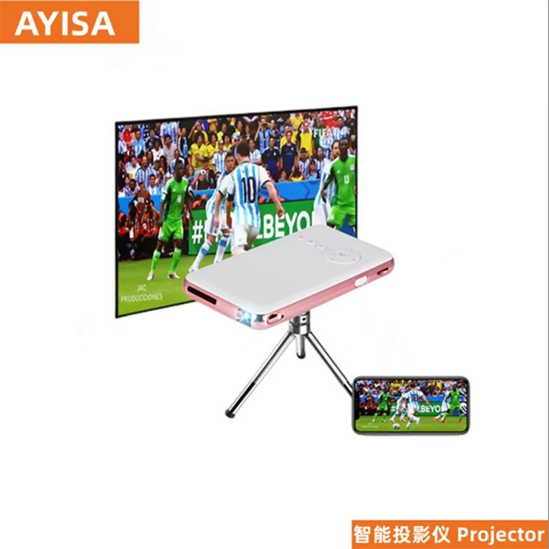 AYISA M6S Mini Portable Smart Android Projector  Memory Mini DLP Projector Full HD 1080P Smartphone Projector(1+32G)