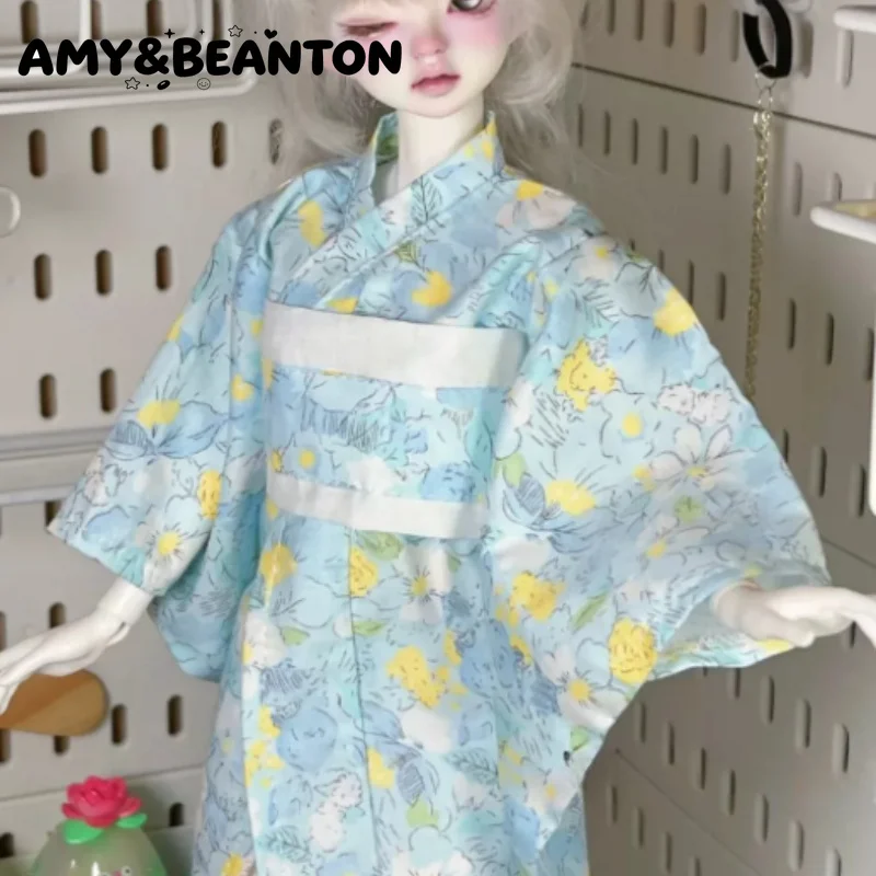 BJD Doll Clothes Accessories Fit For 1/4 1/6 Outfits Japanese Lolita Beautiful Y2k Sakura Kimono Fresh Kawaii Pink Dress Clothes