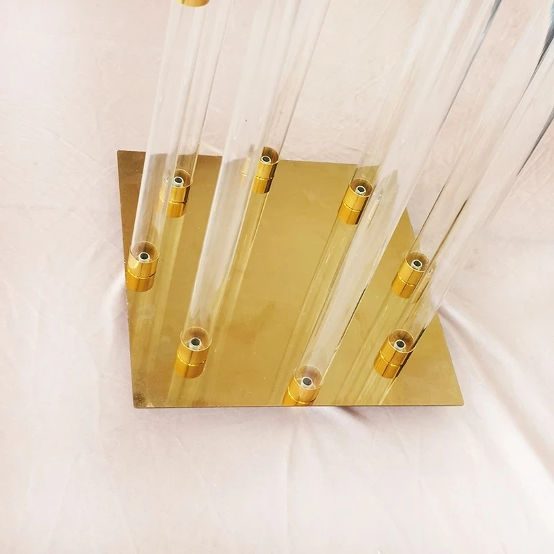 10 Stück Metall-Kerzenhalter, Kerzenständer, Blumenvase, Hochzeitstisch-Mittelstück, Kerzenleuchter, Säulenständer, Wegdekoration für Partys – Detail 3