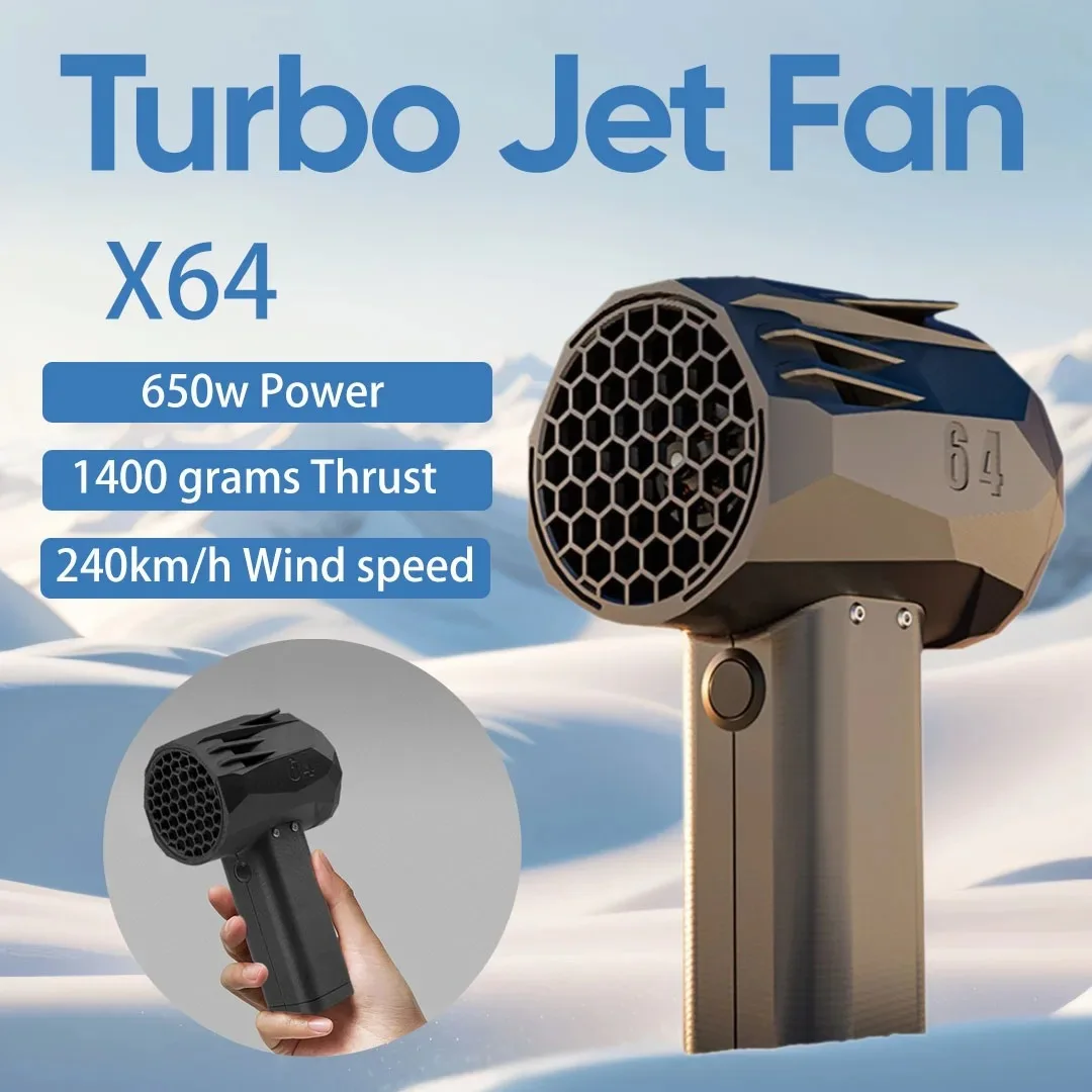 

Mini X64 PRO Portable violent turbofan 64mm metal channel high-speed brushless motor SOS ambient light stepless speed regulatio