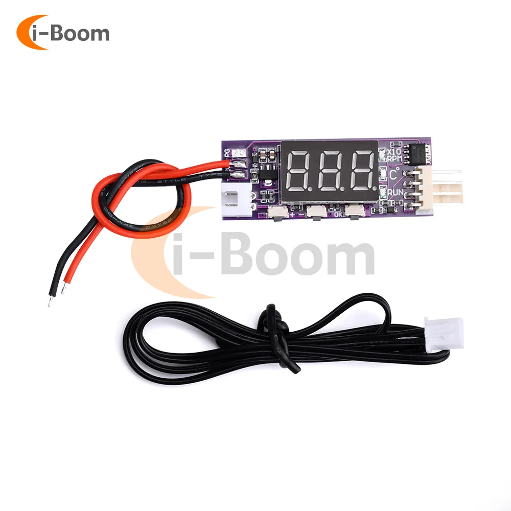 12V PWM 4 Wire Temperature Speed Controller Governor Module Temperature RPM LED Display Cooling Fan Control Switch