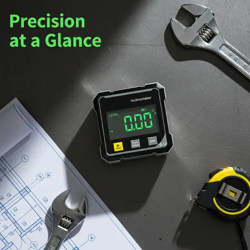 Accurate Measurement Level Four Sided Magnetic Suction Double-sided Laser Tilt Angle Box Small Electronic Angle Ruler For Slope