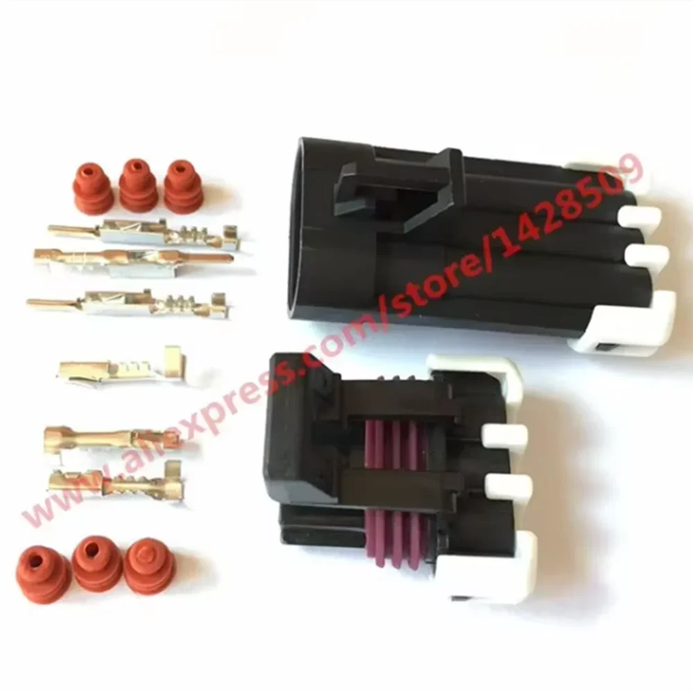 1 Set 3 Pin Metri-Pack 150 Auto Wire Connector Male Female 1212961 / 12129615 12110293 Front Lamp Plug For CHEVROLET