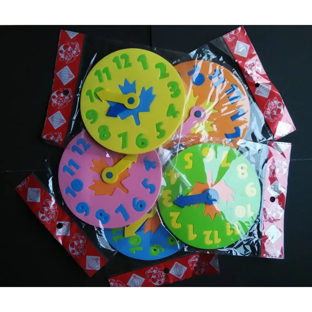 Manual de ensino do jardim de infância diy eva relógio aprendizagem precoce educação bebê crianças brinquedos montessori auxiliares de ensino brinquedos matemática