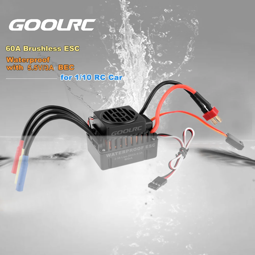 Goolrc Upgrade Waterdichte 3660 3800kv Borstelloze Motor Met 60a Esc Combo Set Voor 1/10 Rc Auto Truck Voertuig Speelgoed Onderdeel