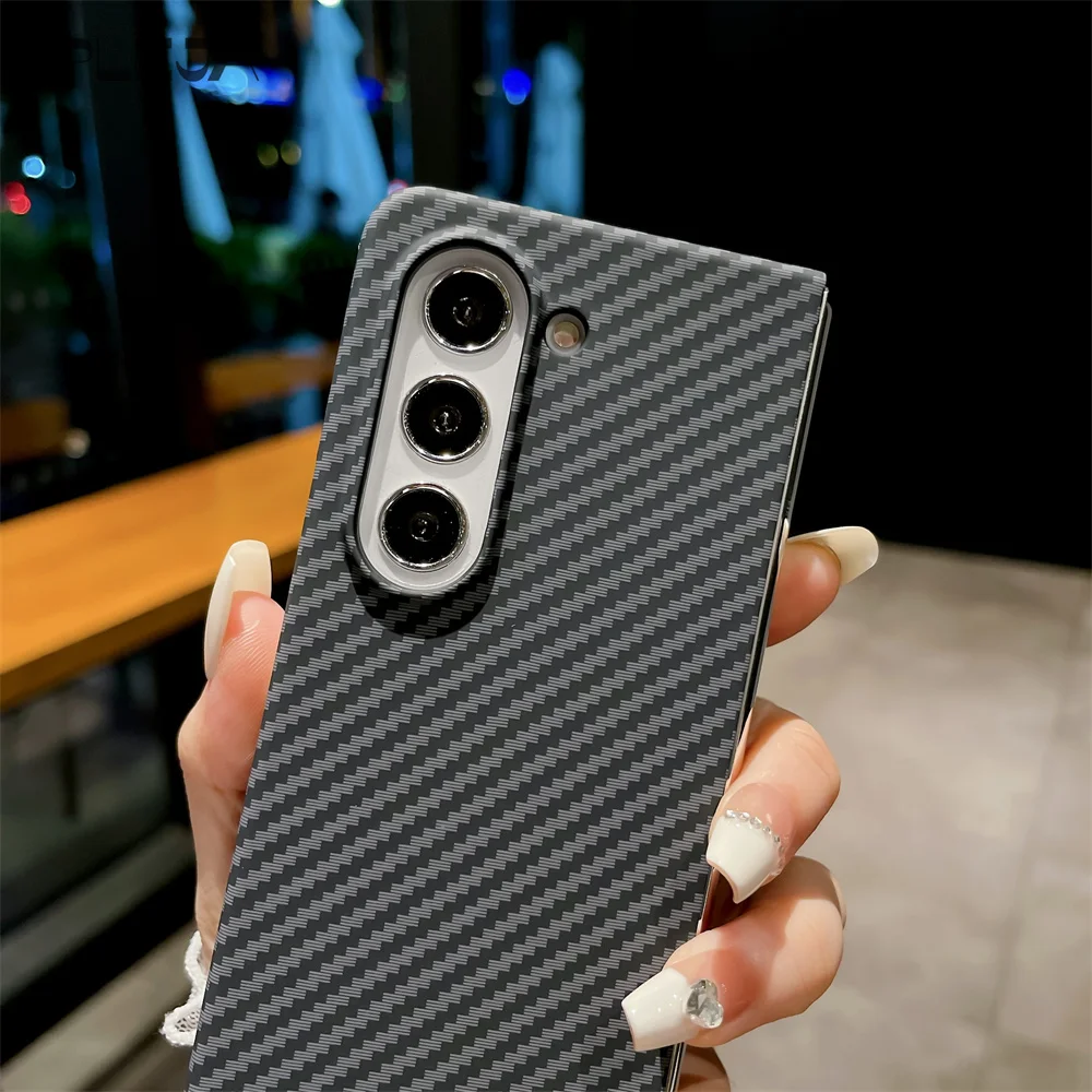 Carbon Fiber Texture Phone Case for Samsung Galaxy Z Fold 5 4 3 Fold3 Fold4 Fold5 Shockproof Cover Women Men Protector Cases - Image 4