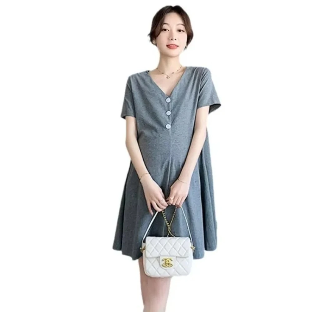 

Pregnant Maternity Clothes Women's Dress for Pregnant Women with A Tied Waist Modern and Stylish Expectant Mother Clothing