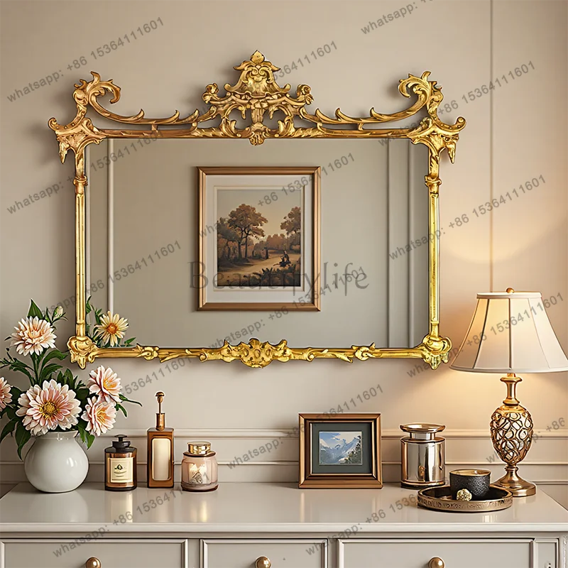 D33 French Sink Mirror Vintage Aged Fireplace Vanity Decorative Mirror