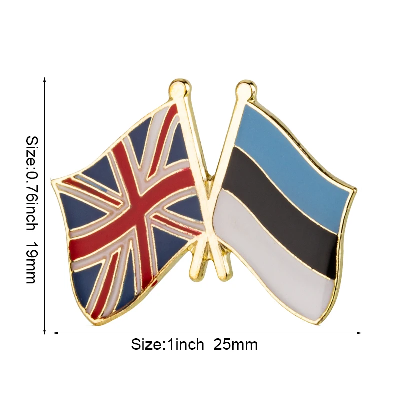 Demark & Nato Friendship Flag Metal Lapel Pin Flag Pin Badge - view 2
