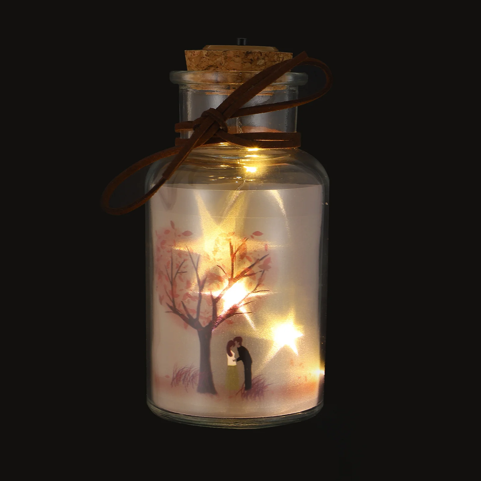 

1Pcs Glowing Bottle Creative Glass Jar Romantic Decorative Perfect Home Office Decoration Valentine's Gift