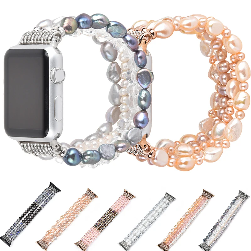 Pearl Strap for Apple Watch 8 7 Ultra Band 49mm 41mm 45mm Jewelry Crystal for IWatch Series 40mm 42mm 38mm 44mm Diamond Woman