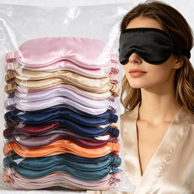 Glossy Eye Mask Imitated Silk Eye Patch Block Out Light Soft Paded Sleep Mask For Travel Relax Rest Men Women Eye Care Tools