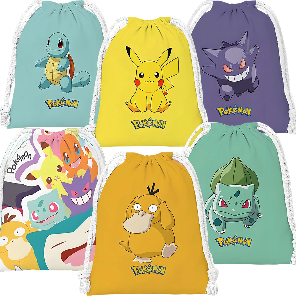 

5Pcs Cartoon Pokemon Bouquet Pocket Birthday Decoration Gift Filling Bag Candy Bag Gifts to Guests Storage Bag Baby Shower