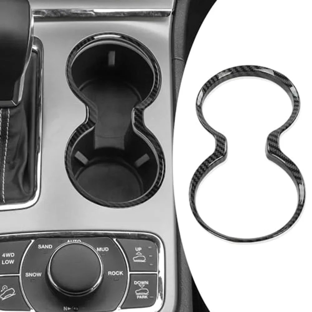 Car Cup Holder Trim Cover For Jeep For Grand For CHEROKEE 2011-21 Car Carbon Fiber Cup Holder Decorative Cover Decorative Frame