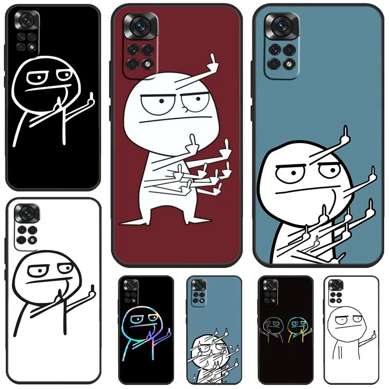 Funny Man Middle Finger Case For Redmi Note 12 10 9 8 11 13 Pro 9S 10S 11S 12S Phone Cover For Redmi 12C 9C 10C 13C