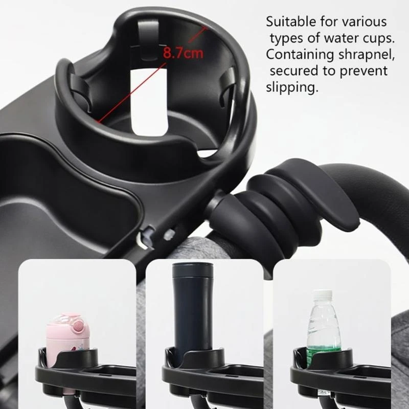 090B Baby Strollers Snacks Tray with Cup Holder Multifunction Strollers Dinning Plate