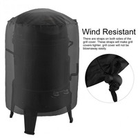 Weatherproof Round BBQ Grill Cover for Weber Barbecue Waterproof Outdoor Protection 70 x 96cm/27 x 37inch Black