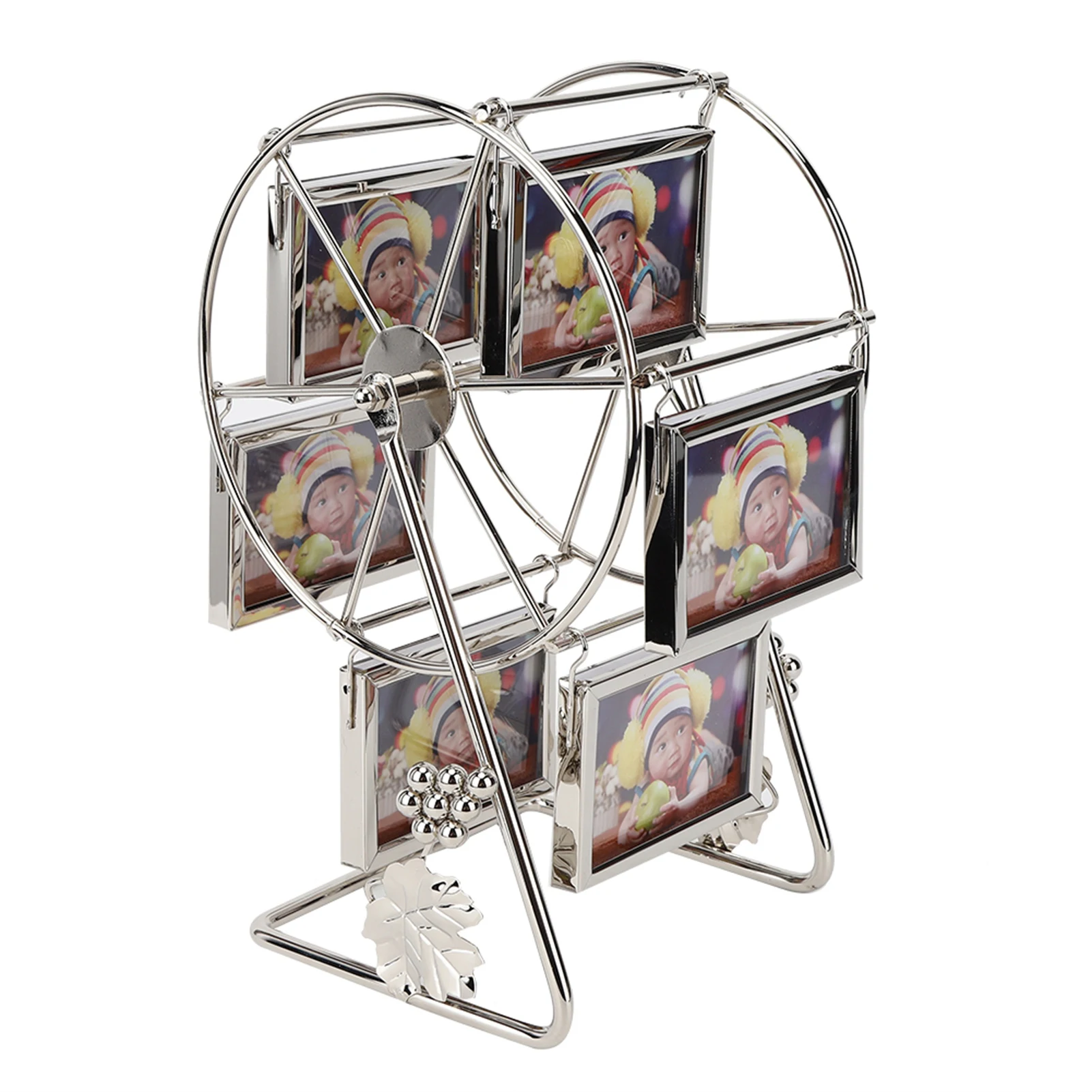 

Unique Rotating Wheel Rack Photo Picture Frame Wedding Photography Studio Home Decoration
