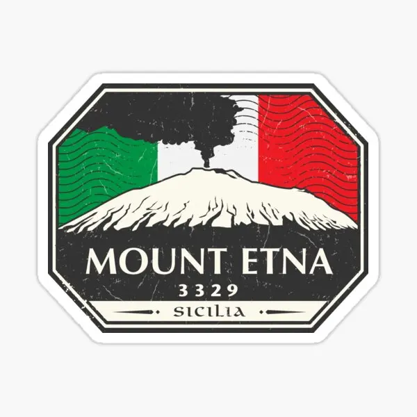 Mount Etna Sicilia Glossy  5PCS Car Stickers for Funny Luggage Wall Decorations Stickers Kid Art Anime Car Cartoon  Home Window