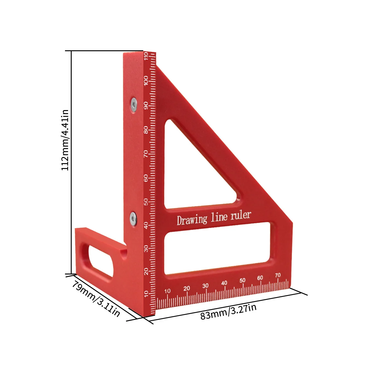 3D Multi-Angle Measuring Ruler  45°/90° Square Protractor Triangle Rulers, Woodworking Drawing Line Diy Hand Tool