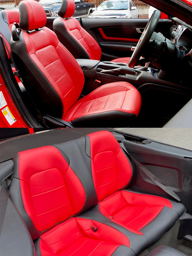 Custom Fit for 2015-2024 Mustang Convertible Car Seat Covers Full Set Durable Quality Material for Ford Mustang Convertible