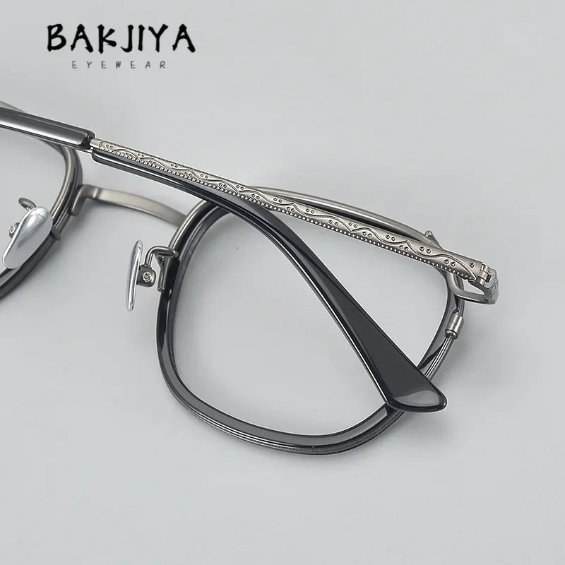 

Винтажная оправа для очков из титана и ацетата, индивидуальная квадратная оправа в стиле ретро, большая мужская и женская оправа для очков премиум-класса, очки для чтения при близорукости