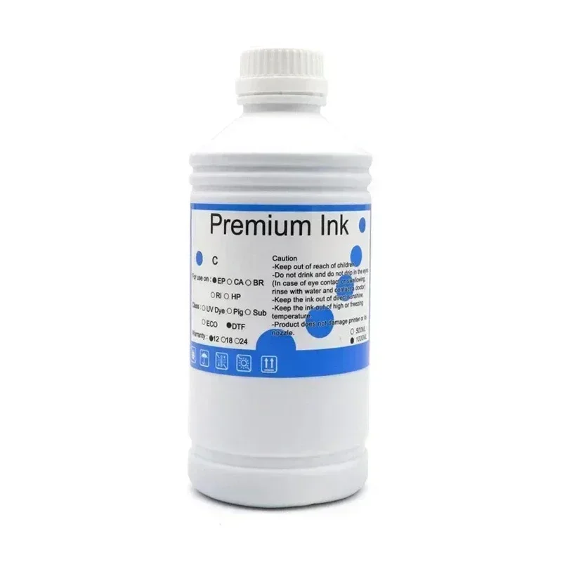 1000Ml Dtf Inkt Direct Overdracht Film Warmteoverdracht Voor Epson I3200 P800 L1800 1390 L800 L805 1430 3880 Huisdier Film Gewone Kwaliteit