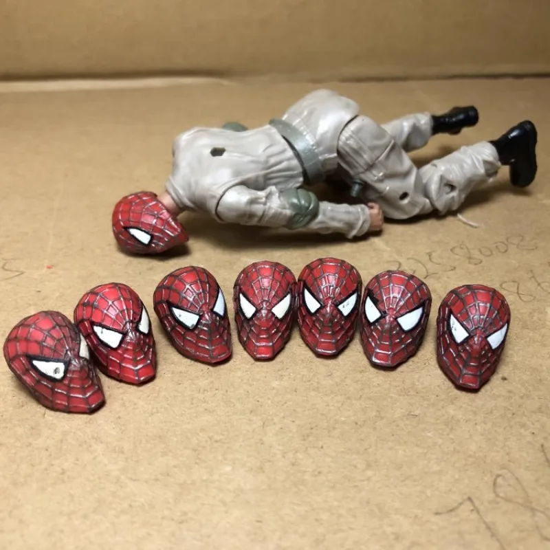 Spiderman-figuras de acción de soldado, traje de trabajo liso, 6 pulgadas, 112 figuras a granel, escultura de cabeza de Peter Parker, Juguetes