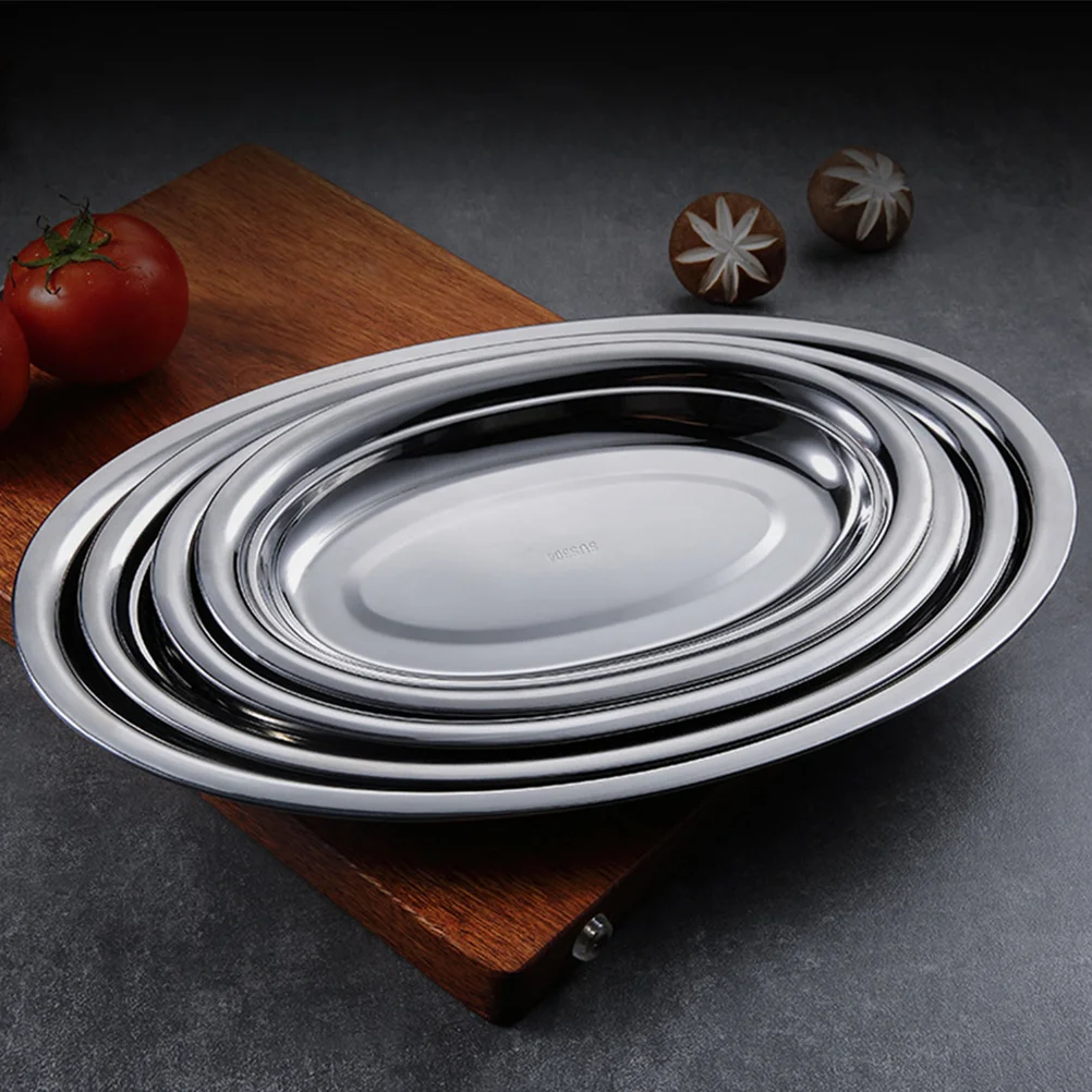 Stainless Steel Fish Steamer Plate High Grade Microwave Safe Unique Design Easy Clean Kitchen Snack Dish Pastry Serving