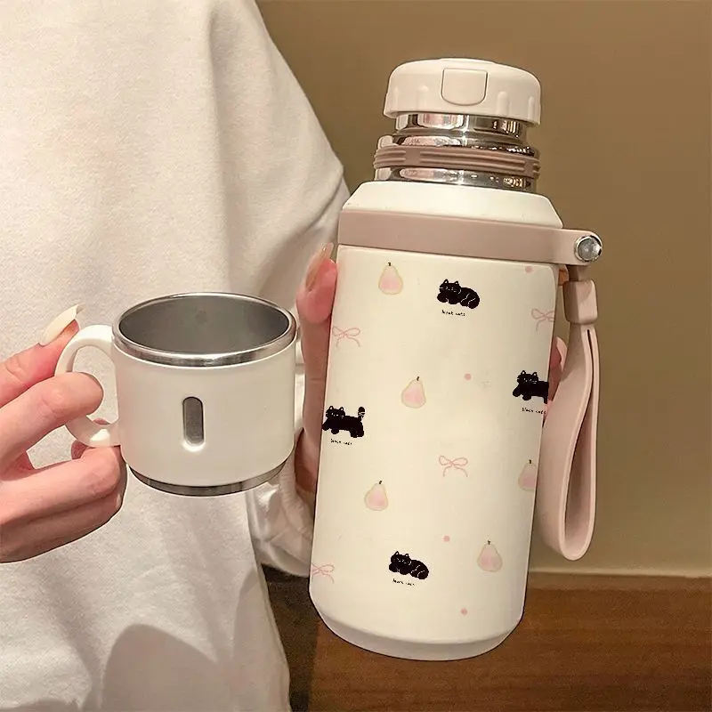 

Large Capaci Stainl Steel Insulated Tea Cup Portable Student Water Bottle High Aesthetic Value New 2025 Model for Women