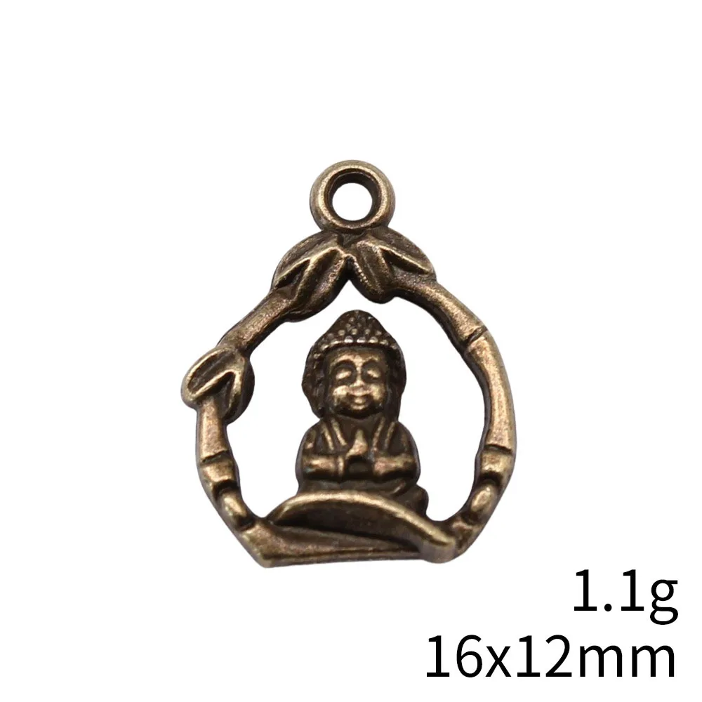 IFOCUS 10pcs/Lot Buddha Charms For DIY Jewelry Making Zinc Alloy 16x12mm/0.63x0.47inch
