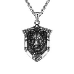 European and American Fashion, Personality, Creativity, Wolf Head Shield Necklace, Men's and Women's Trendy Hip-Hop Street Retro