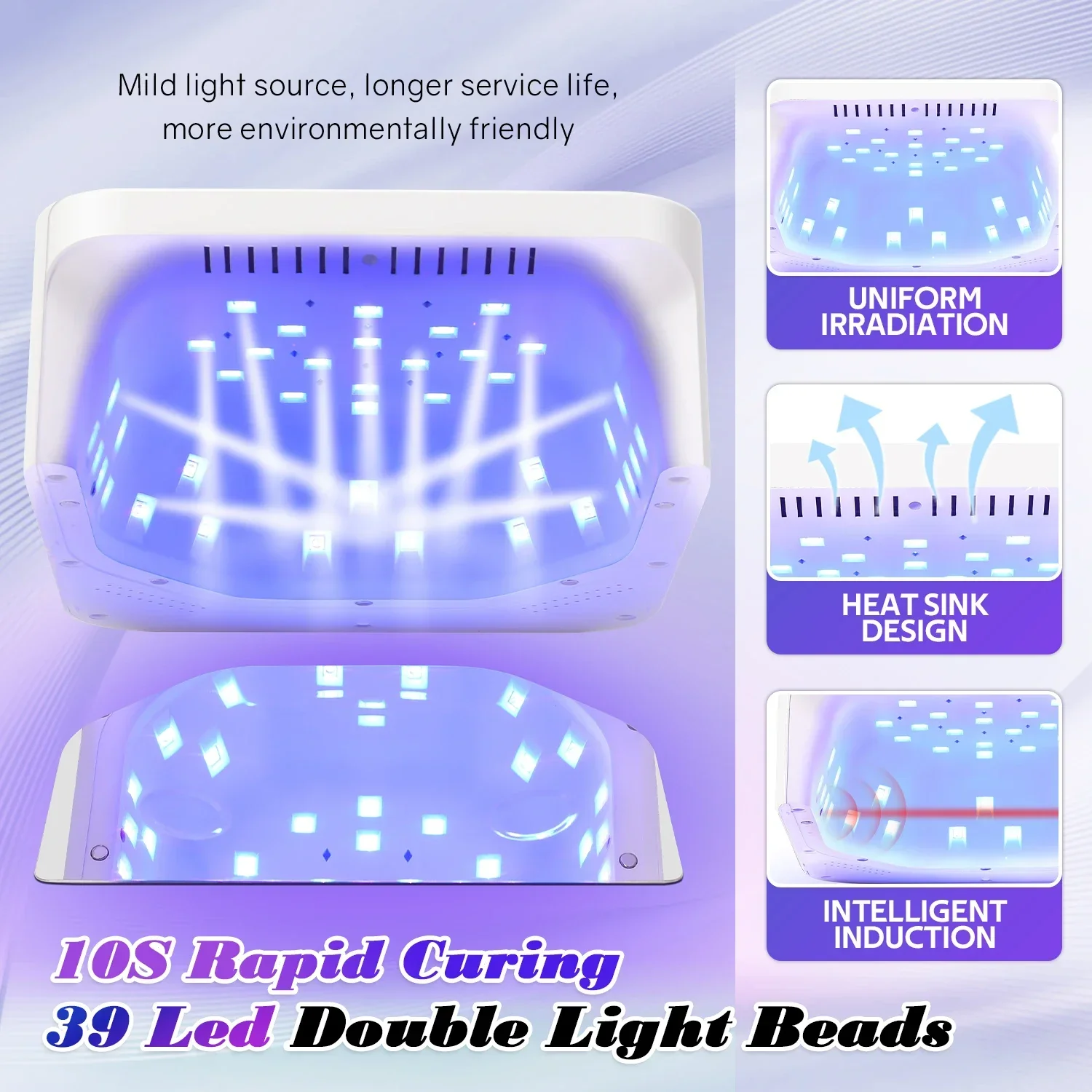 39LEDS Rechargeable UV LED Nail Lamp Professional Cordless Gel Polish Drying Lamp For Manicure With Built-in Battery Nail Art