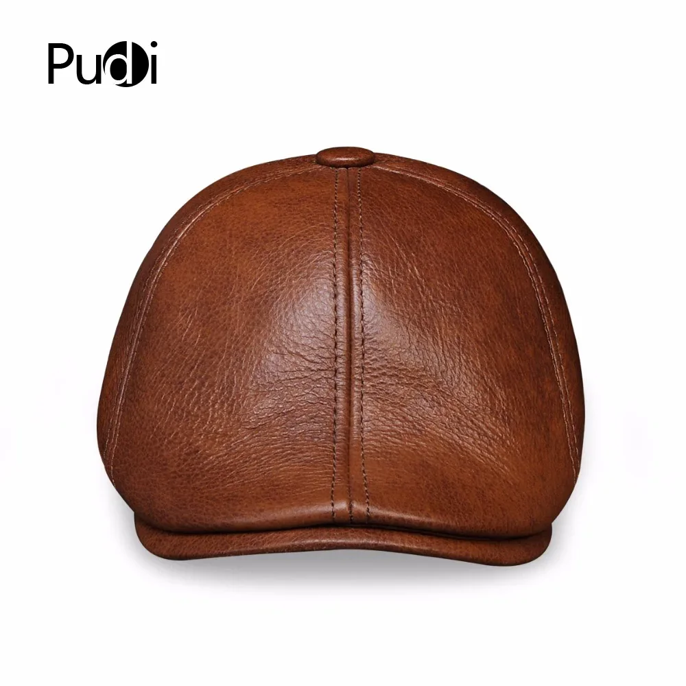 HL110 Genuine Leather Men Baseball Cap Hat Men's Real Skin Leather Adult Solid Adjustable Hats Caps With 3 Colors