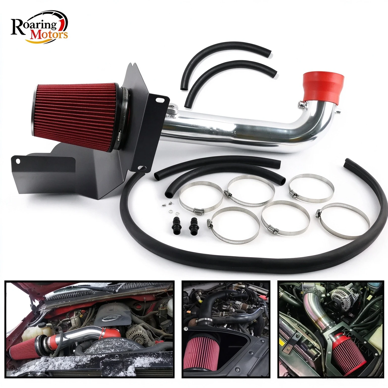 Auto Parts Engine Cold Air Intake System w/ Filter Shield for Chevy GMC 1500 5.3L 6.2L 2014 2015 2016 2017 2018