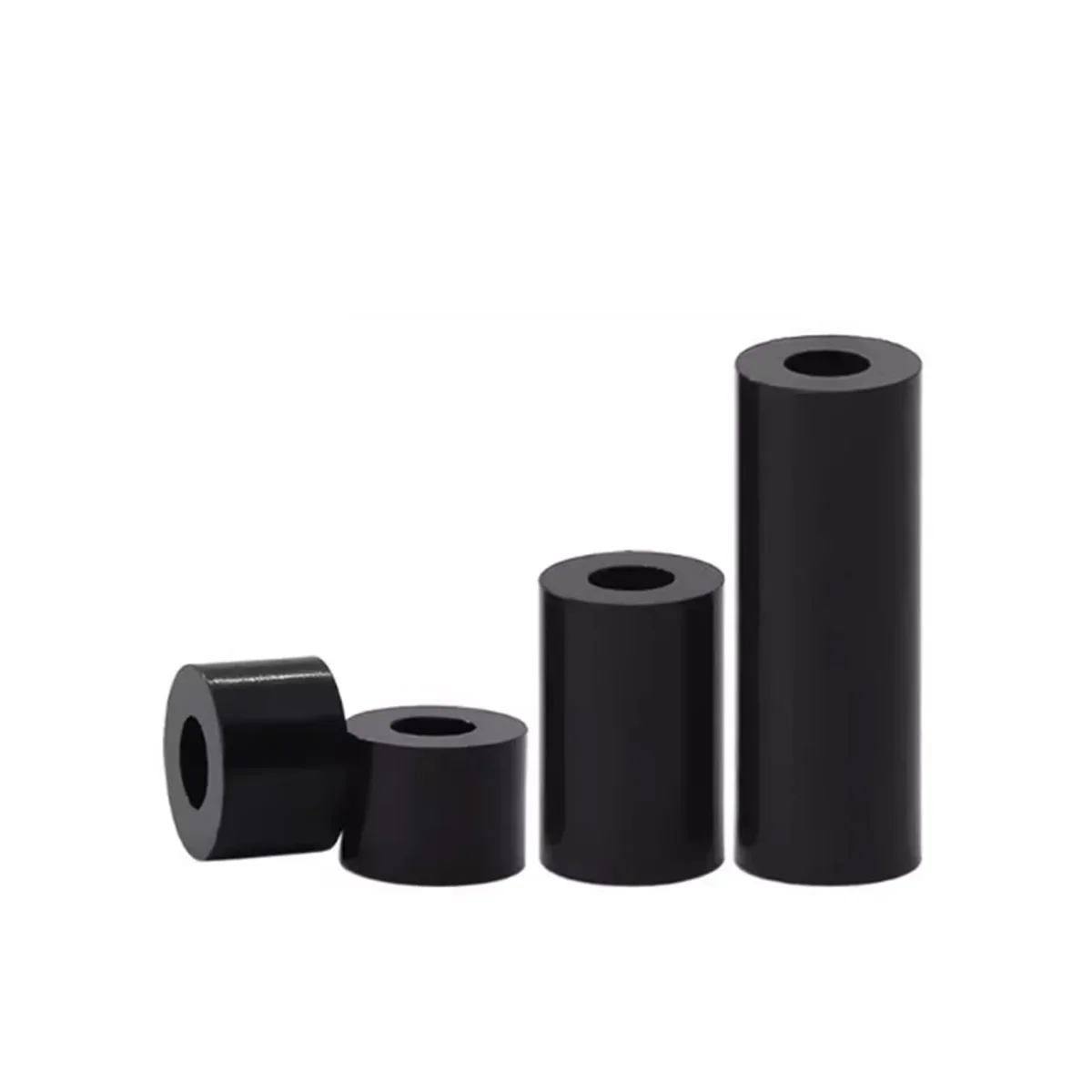 Black ABS Plastic Straight Column Isolation Insulation Gasket Hollow Thickened Screw Sleeve Gasket M3M4M5M6M8