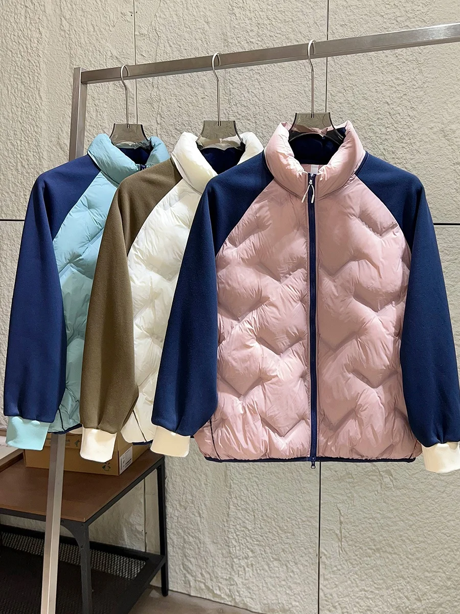 

Couple's Style Outdoor Cotton Jacket Zipper Closure Stand Collar Lightweight Windproof Warm for Autumn And Winter Fashion Urban