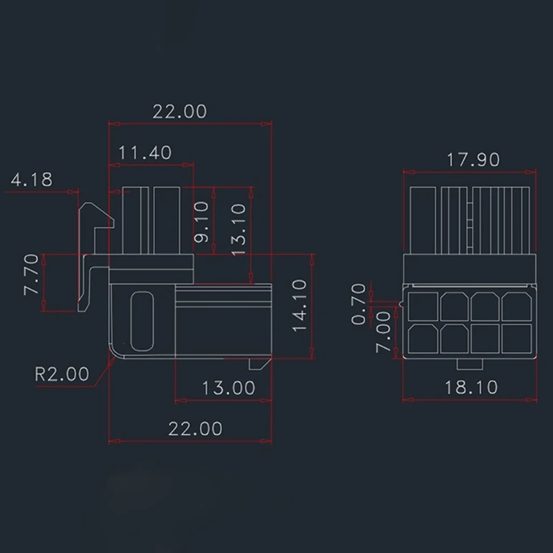 8Pin 암-수 90도 각도 터닝 커넥터 전원 어댑터 그래픽 카드 GPU 용 팔꿈치 헤드