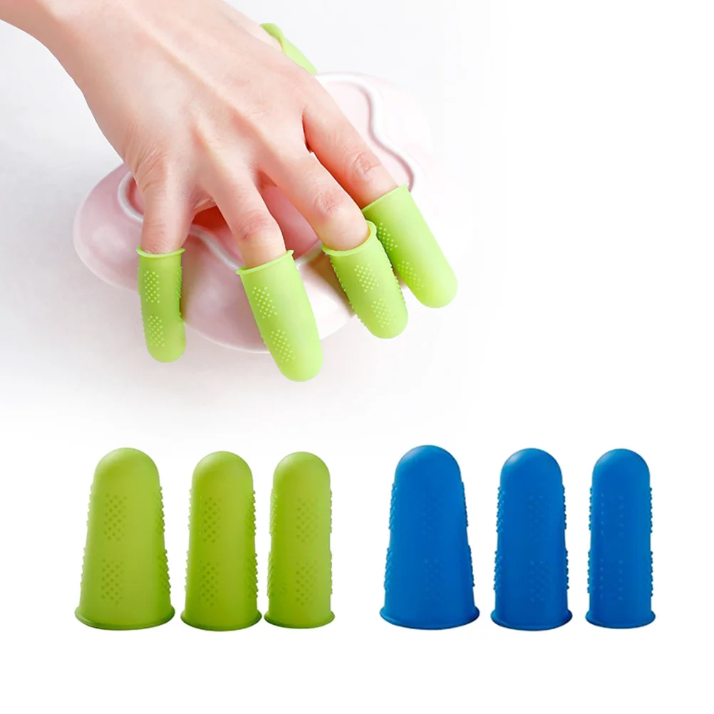 12Pcs Silicone Finger Protector Elastic Protective Covers Anti-Scald Scratch Resistant Finger Sleeves Reusable