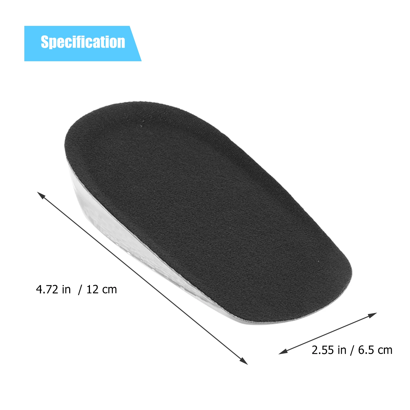 

Height Increasing Insole Cushion Black Inserts Shock Absorbing Men Women Foot Care Tools Premium Heel Lift Pads Taller Shoe Pads