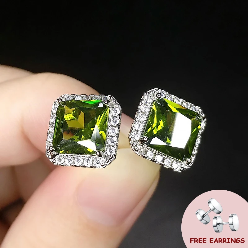 

Elegant Female Earrings with Zircon Gemstone 925 Silver Jewelry for Women Wedding Engagement Party Gift Stud Earring Accessories