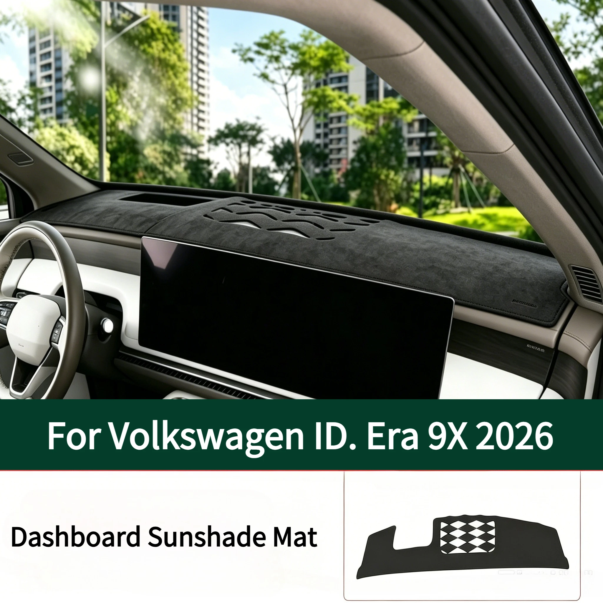 

For Volkswagen ID. Era 9X Center Console Dashboard Anti-Glare Mat Sun Protection Heat Insulation Leather Pad Interior Accessory