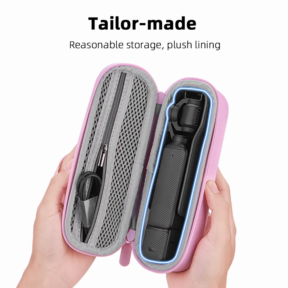 Description Picture 4 of itemFor DJI Osmo Pocket 3 Body Bag Portable Case Storage Box Hand Waterproof Osmo Pocket 3 Handle Strap Pink Case Camera Accessories