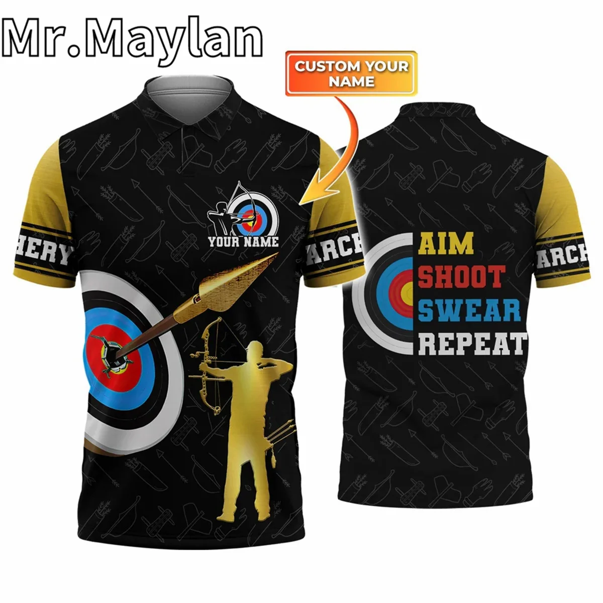 3D Customized Polo Shirt For Archery 3D Polo Shirt Sport Outfit For Men And Women Streetwear Gift For Archery Lovers Unisex Tops