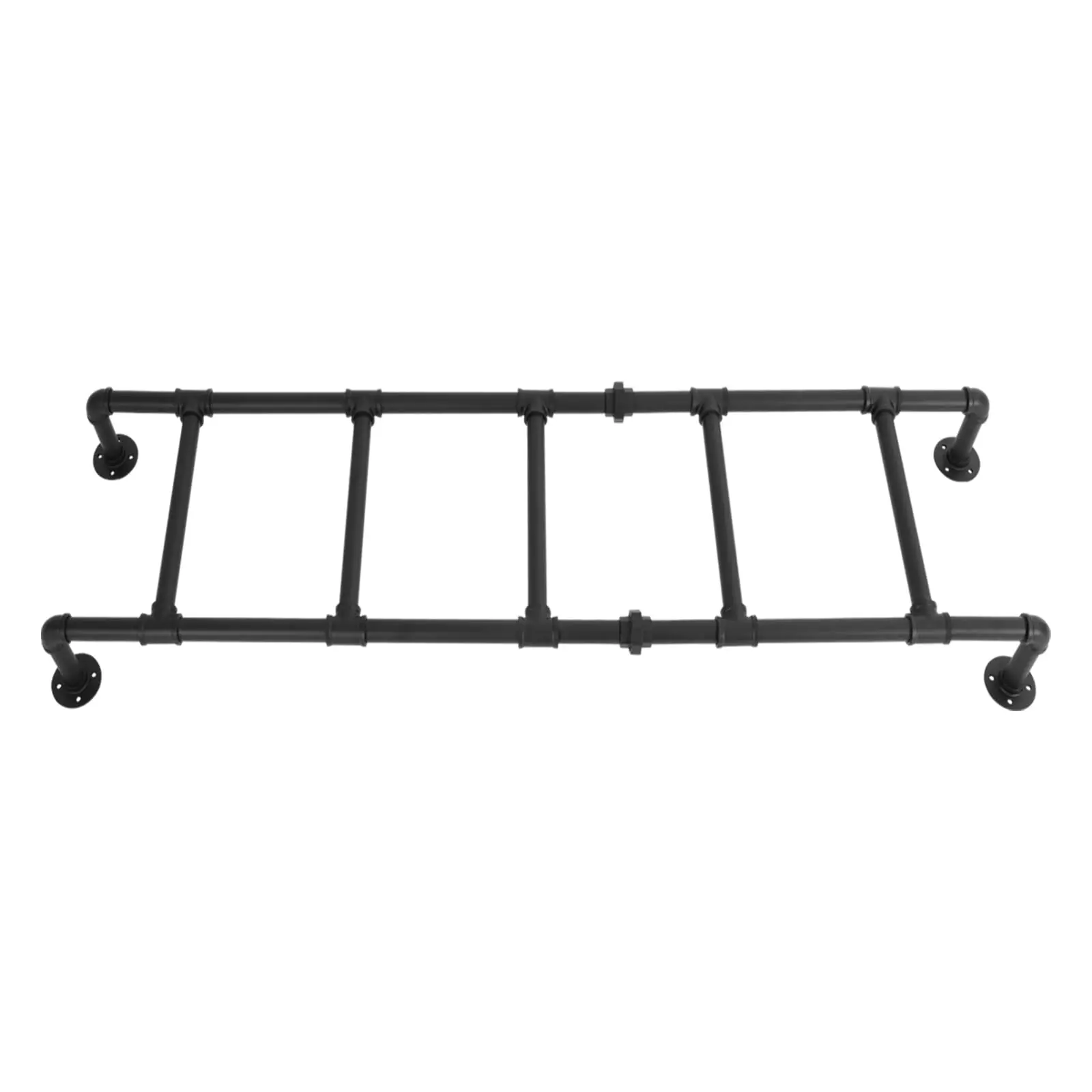 Wall/Floor Mounted Bunk Bed Ladder, Basement Window Well Egress Ladder, Metal Step Ladder for Rv Attic Library (Black, 5 Steps)