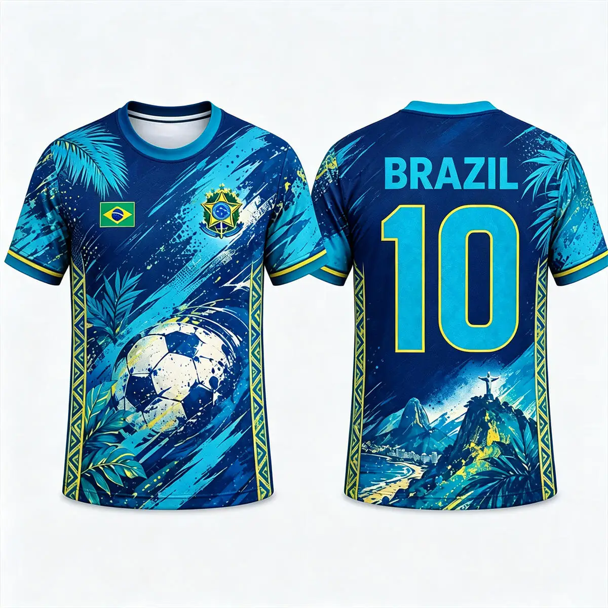 Brazil Soccer T Shirt Men 3D Printed Football Jersey Tropical Leaf Graphic Short Sleeve Summer Casual Sports Oversized Tops