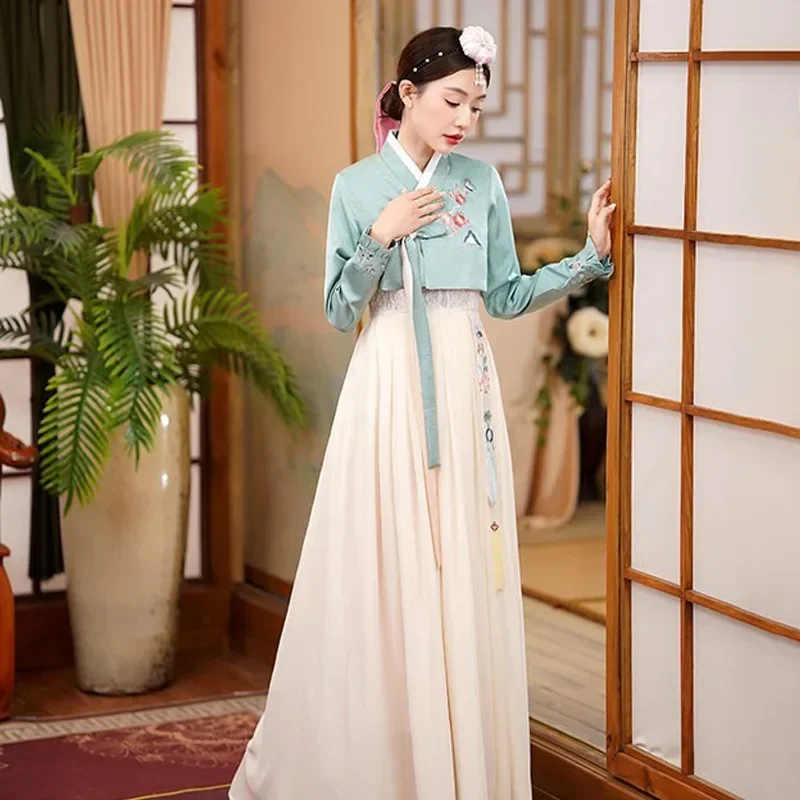 

Корейский традиционный костюм ханбок, женский корейский дворец меньшинств, платья ханбок, платье для национальных танцев, свадебное платье 2025