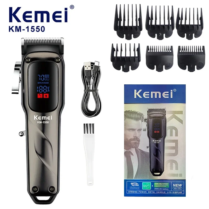 

KEMEI km-1550 New Design Hair Trimmer Rechargeable Professional Electric Hair Clippers Carving hair salon clipper